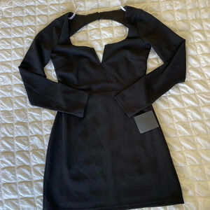 Lulu's Black Asymmetrical Cut Out Bodycon Dress